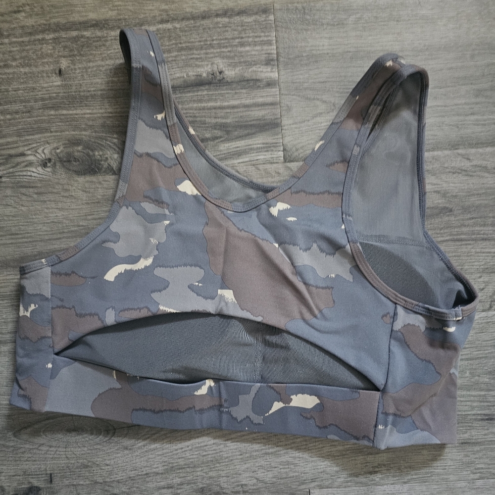 Mono blue tundra camo cutout back sports bra- Xl